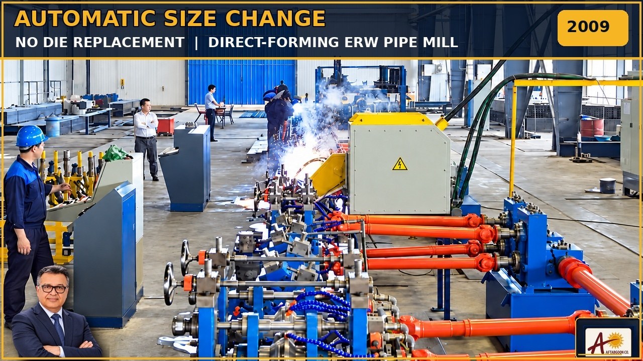 ویدئوی نخستین تولید آزمایشی Direct-Forming ERW جویبار لوله 2009